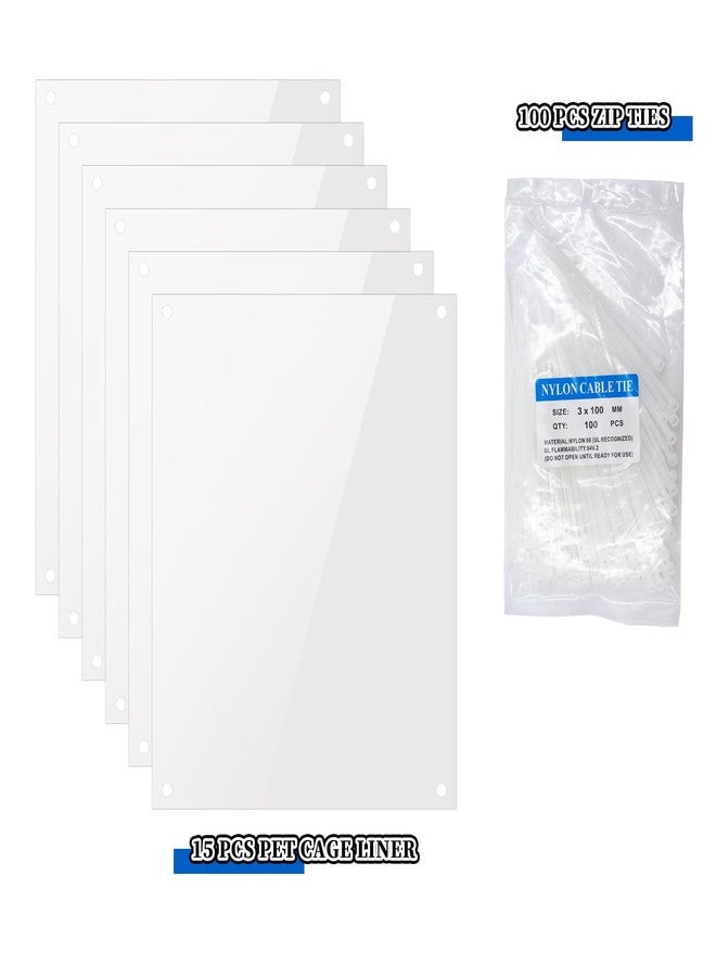 BingegePet 15-Pack Transparent Cage Scatter Guards - PVC Pet Enclosure Barriers with Zip Ties | Mess Prevention Panels for Rabbit, Ferret, Chinchilla & Small Animal Cages - Image 3